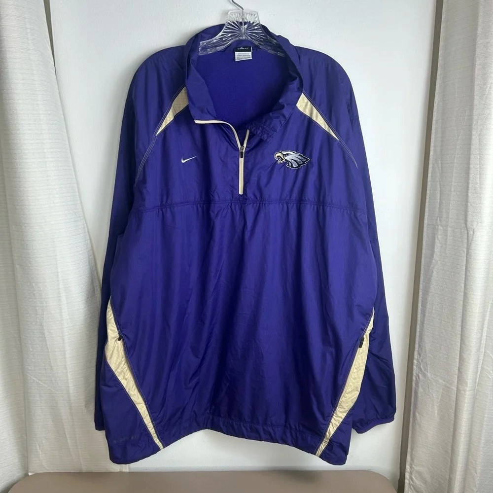Nike Men's XXL Philadelphia Eagles Storm Fit Purple Windbreaker Jacket READ FLAW